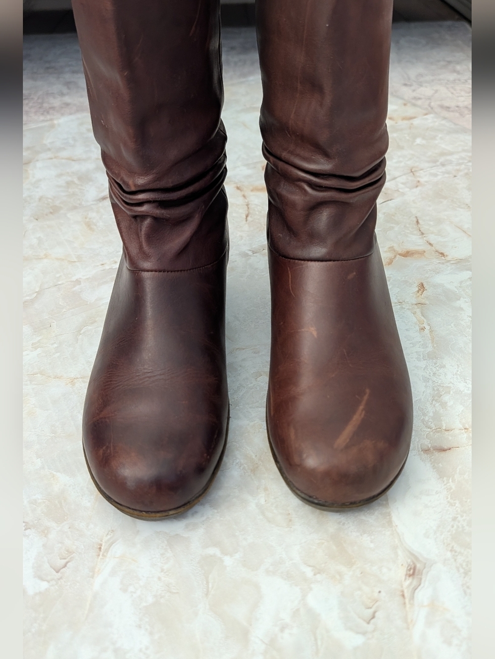 Keen Kate Slouch Women’s Brown Leather Mid Calf Wedge Boots Size US 9 - Picture 2 of 15